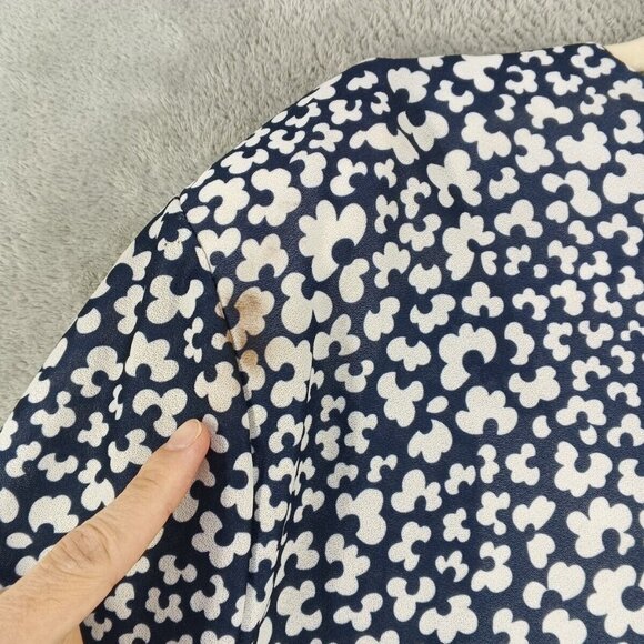 Vintage LYNN DAVIS Set of 2 Blouse + Skirt Floral Knit USA MADE Size 26W Padded - Picture 9 of 14